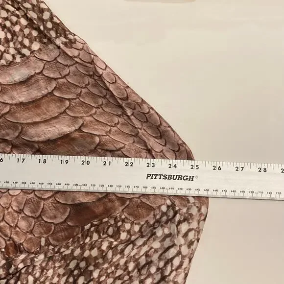 NWOT ALEXIS Dress XS”Elysia”Silk Satin A-Line High-Low Snake Beads-Tie Halter - Picture 9 of 11